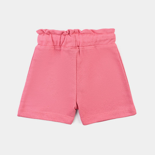 Infant Girls Cotton Terry Short Shorts - Hot Pink