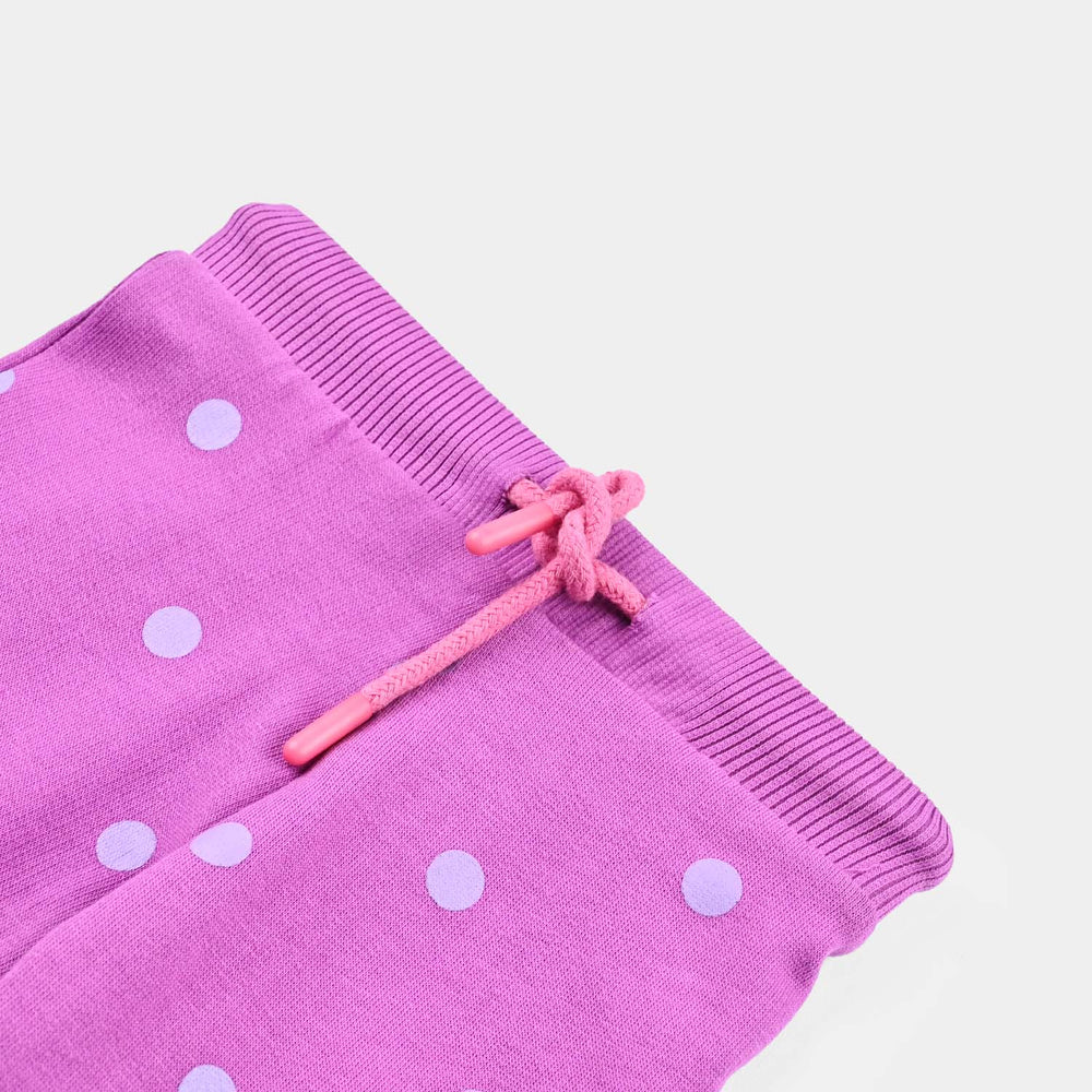 Infant Girls Cotton Terry Sleeping Pajama (TEDDY BEAR) - Purple