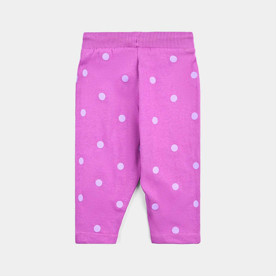 Infant Girls Cotton Terry Sleeping Pajama (TEDDY BEAR) - Purple
