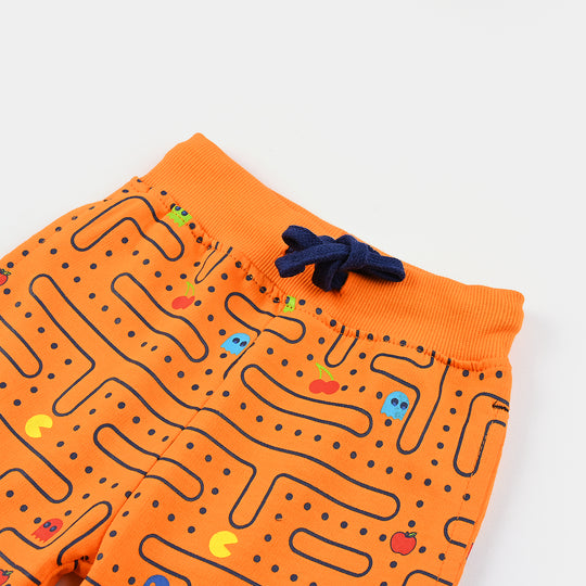 Boys Cotton Terry Basic Shorts - Orange
