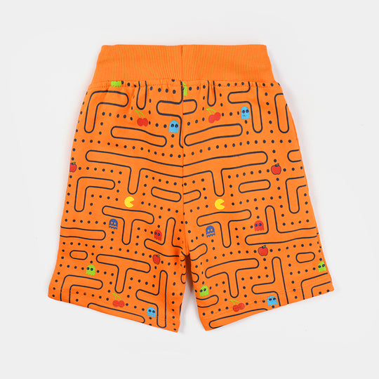 Boys Cotton Terry Basic Shorts - Orange