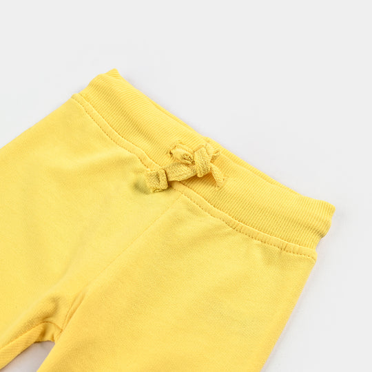 Infant Girls Cotton Terry Sleeping Pajama Flower - Lemon/Yellow
