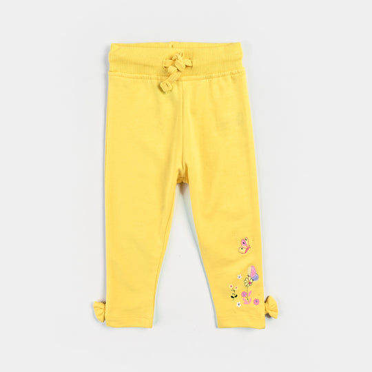 Infant Girls Cotton Terry Sleeping Pajama Flower - Lemon/Yellow