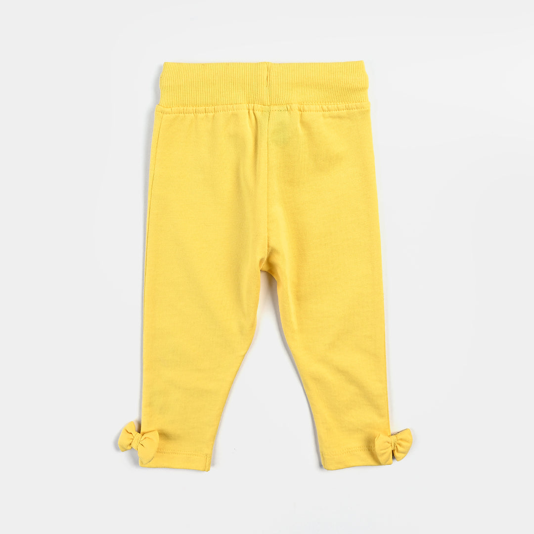 Infant Girls Cotton Terry Sleeping Pajama Flower - Lemon/Yellow