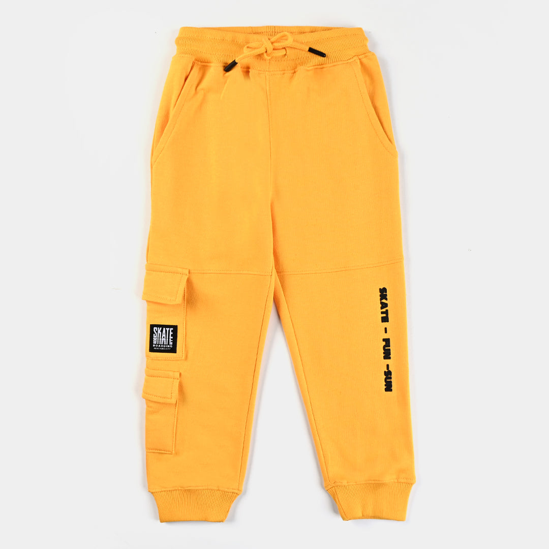Boys Cotton Terry Pajama (Skate) - Citrus
