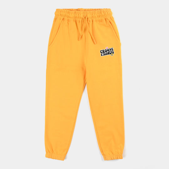 Girls Cotton Terry Jersey Pajama (CHOOSE KNIDNESS) - Citrus/Yellow