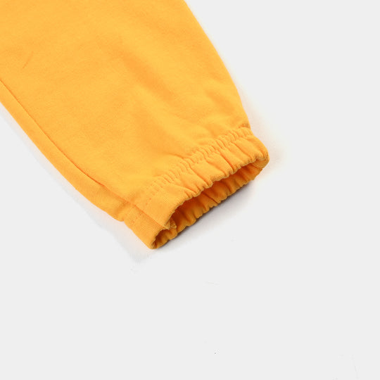Girls Cotton Terry Jersey Pajama (CHOOSE KNIDNESS) - Citrus/Yellow
