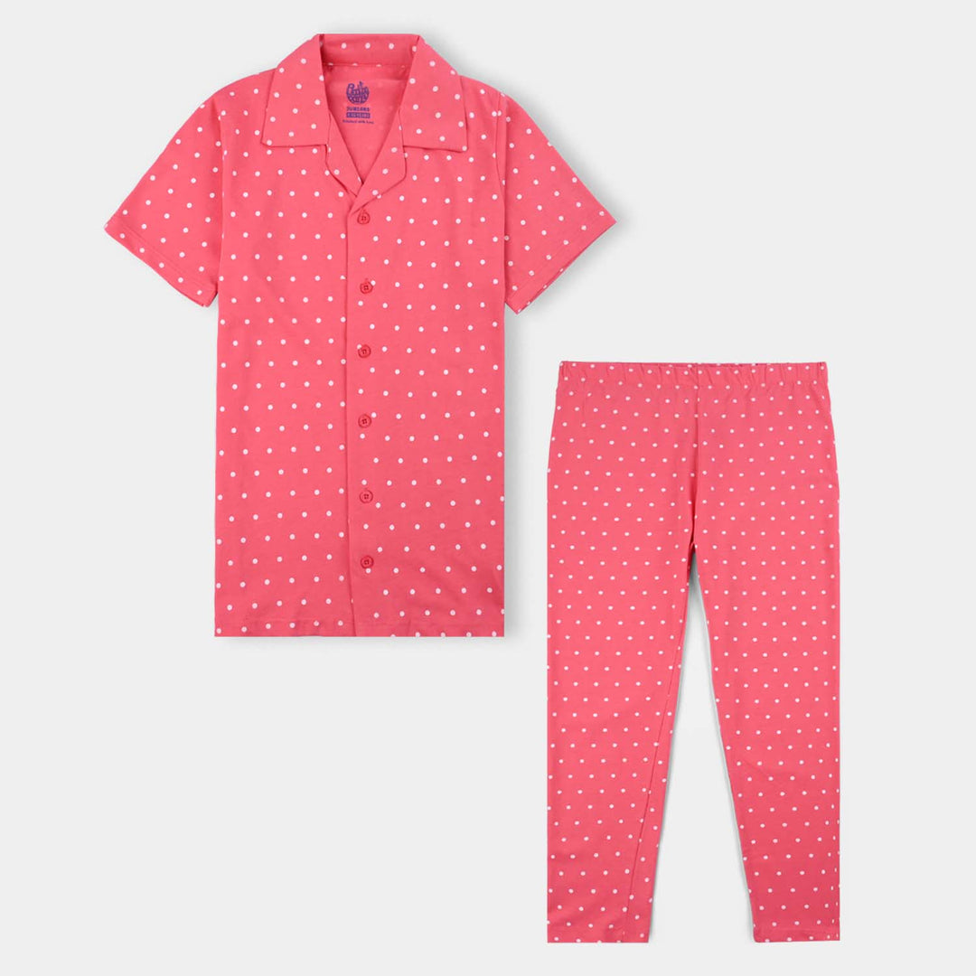 Girls Poly Cotton Jersey Night Suit