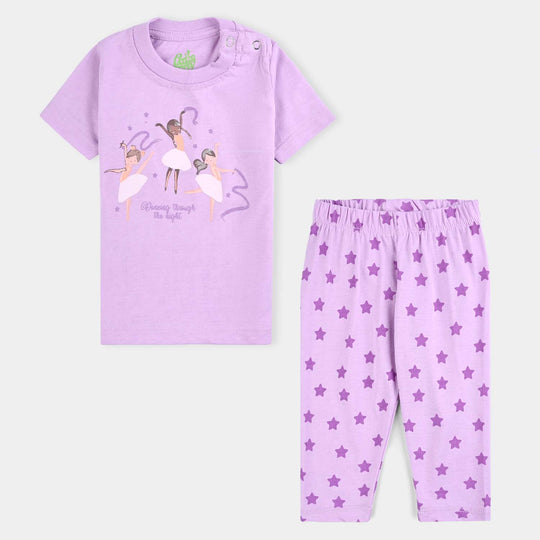 Infant Girls Poly Cotton Jersey Night Suit DANCING THE NIGHT