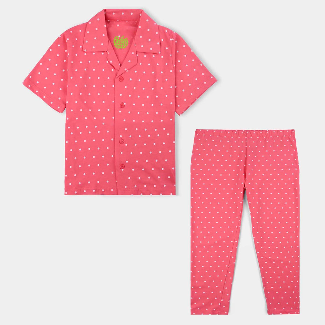 Infant Girls Poly Cotton Jersey Night Suit