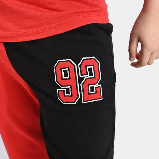 Boys Jersey/Terry 2 Piece Suit Brooklyn-Red/Black