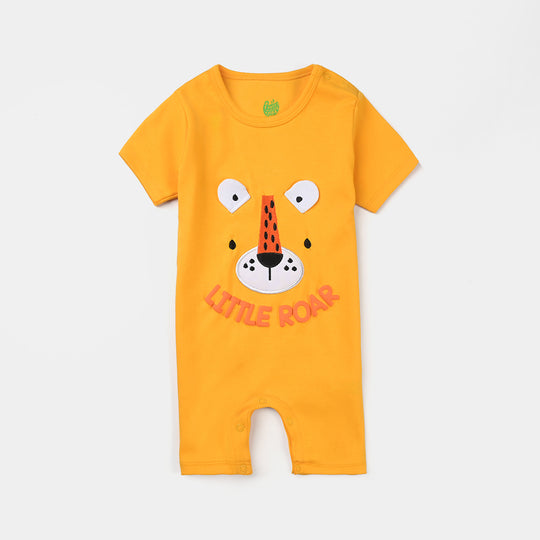Infant Boys Cotton Interlock Romper Tiger - Yellow