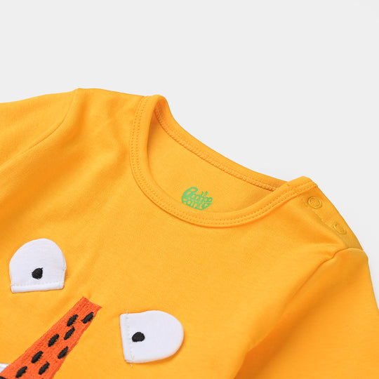 Infant Boys Cotton Interlock Romper Tiger - Yellow