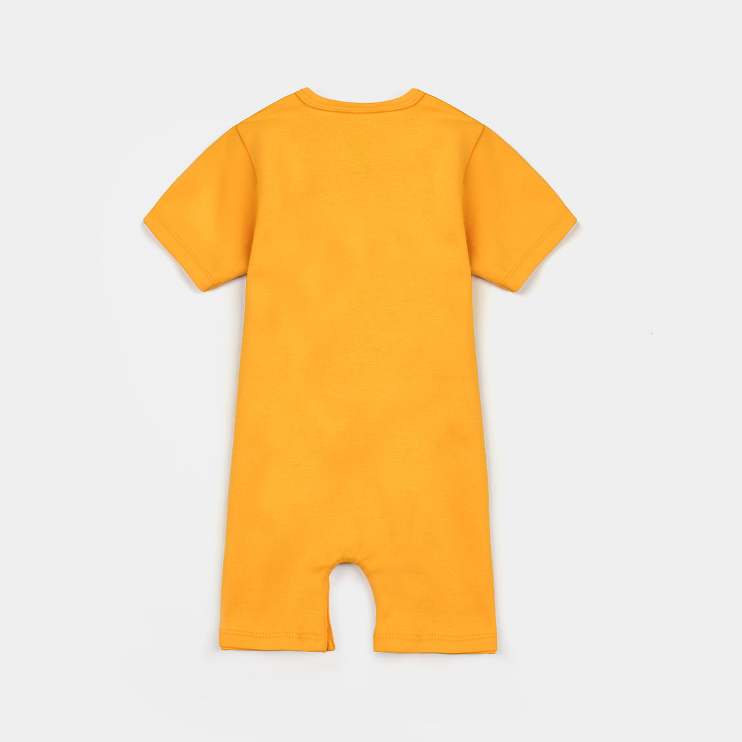Infant Boys Cotton Interlock Romper Tiger - Yellow