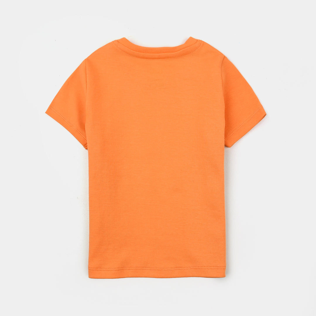 Infant Boys Cotton Interlock  Suit Sweetest Dada & Dadi-Orange