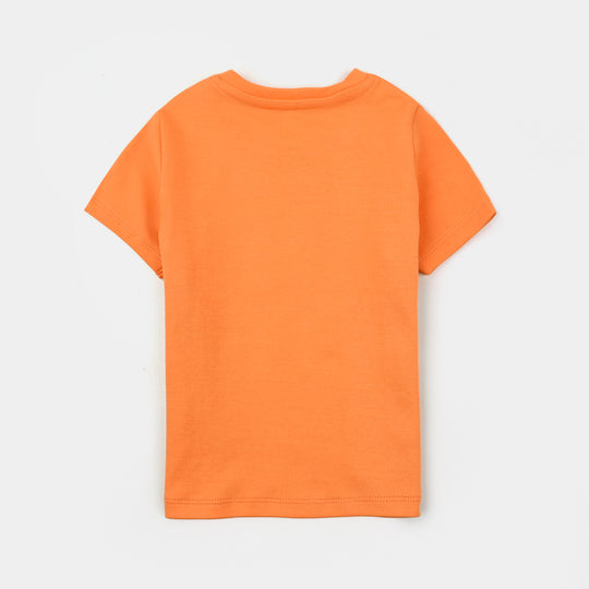 Infant Boys Cotton Interlock  Suit Sweetest Dada & Dadi-Orange