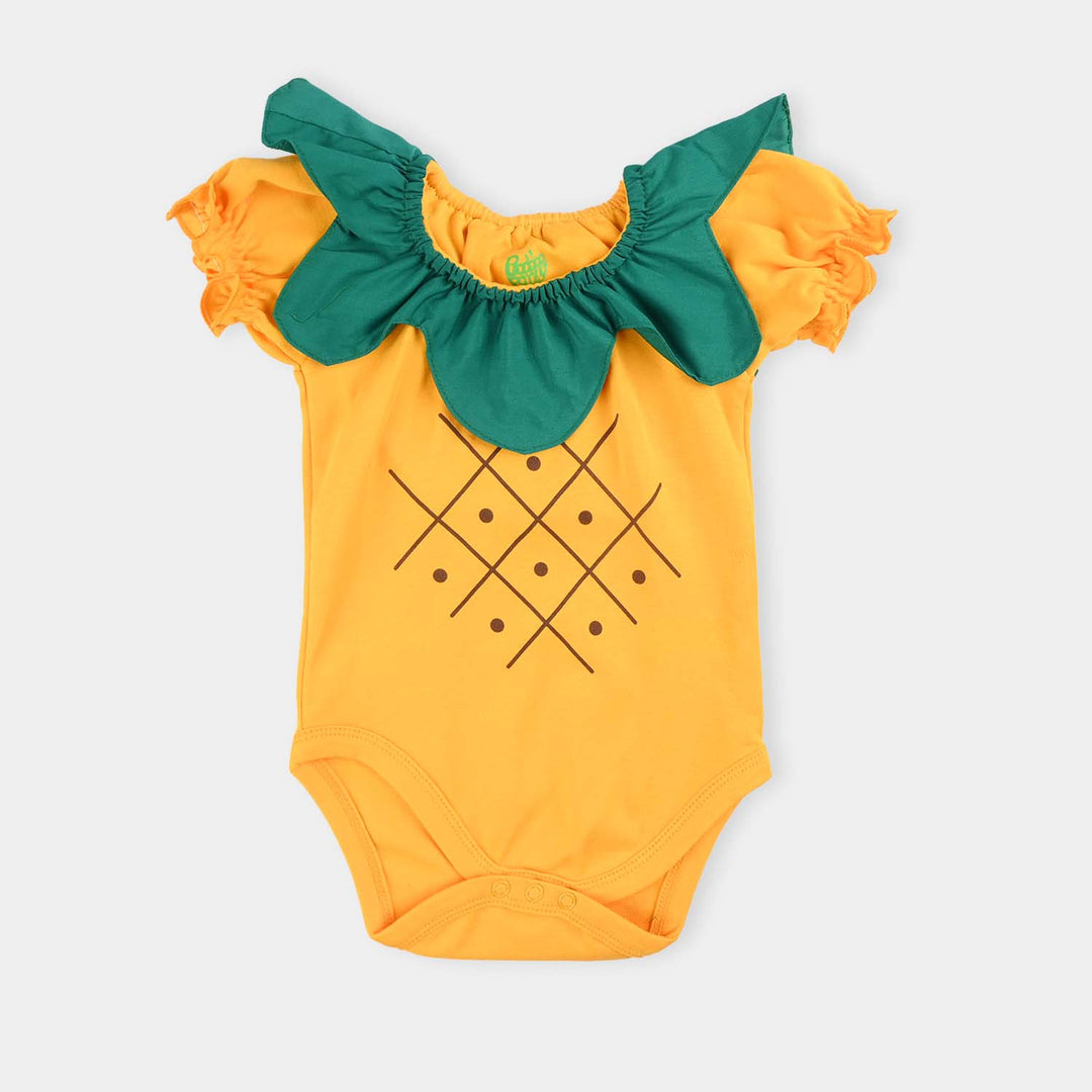 Infant Girls Cotton Interlock Romper Pineapple -Citrus