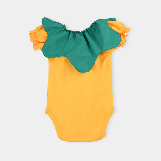 Infant Girls Cotton Interlock Romper Pineapple -Citrus