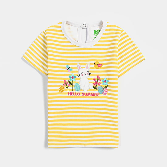 Infant Girls Cotton Interlock Suit (Hello Summer) - Yellow