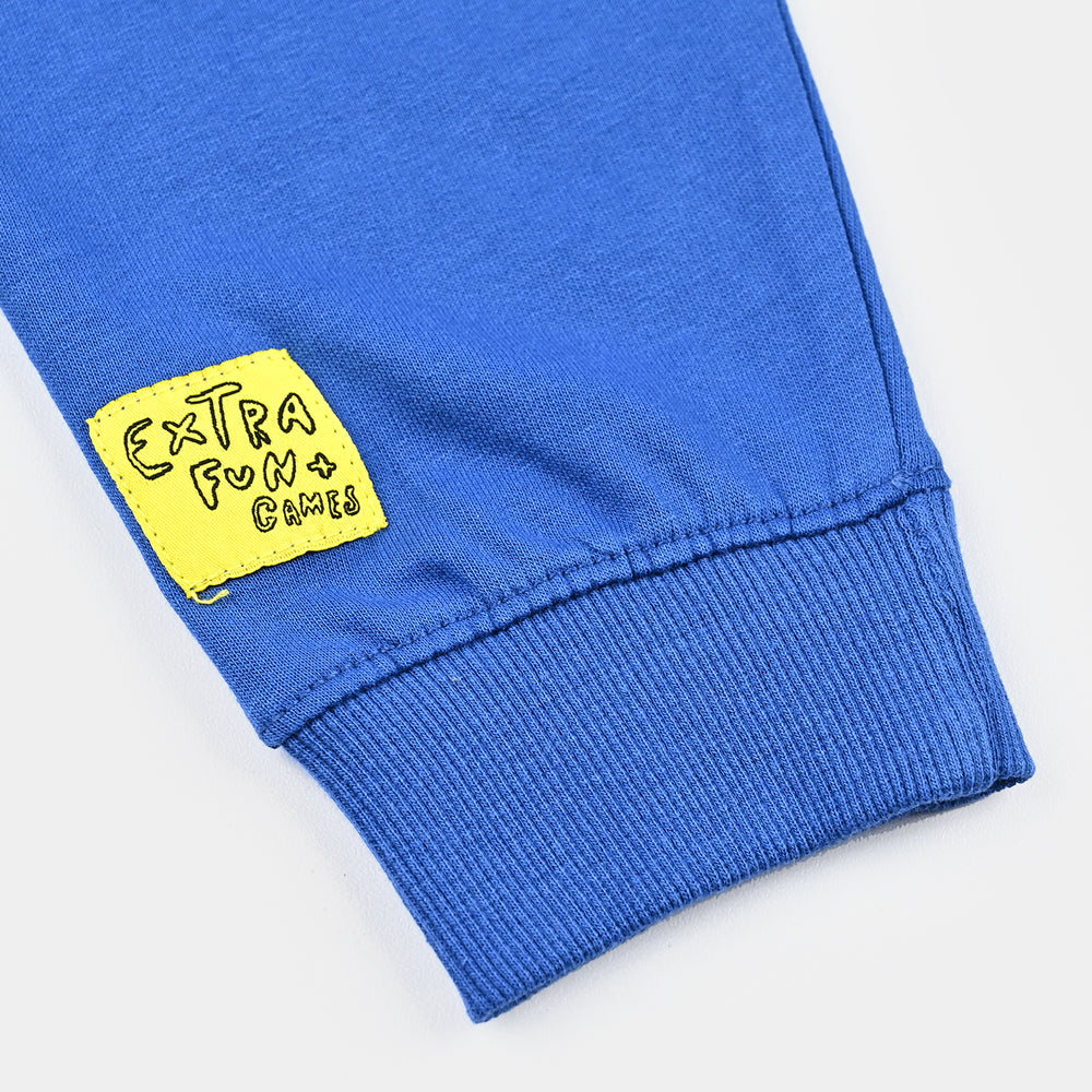 Boys Cotton Terry Pyjama Extra Fun Games-C-Blue