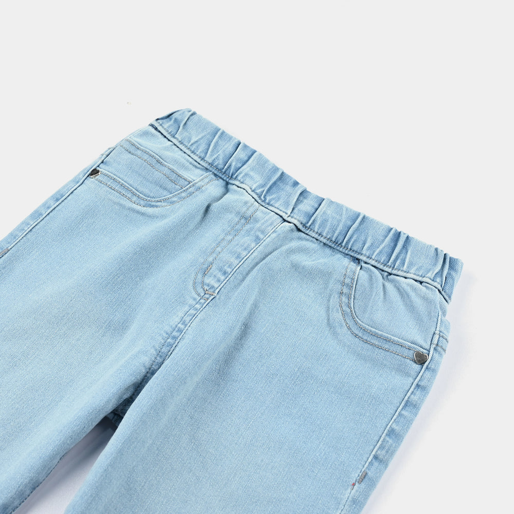 Girls Denim Stretch Jeggings - Ice Blue