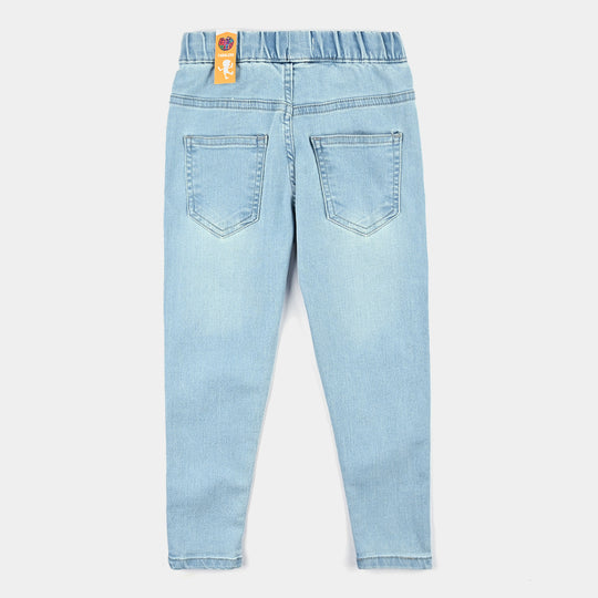 Girls Denim Stretch Jeggings - Ice Blue