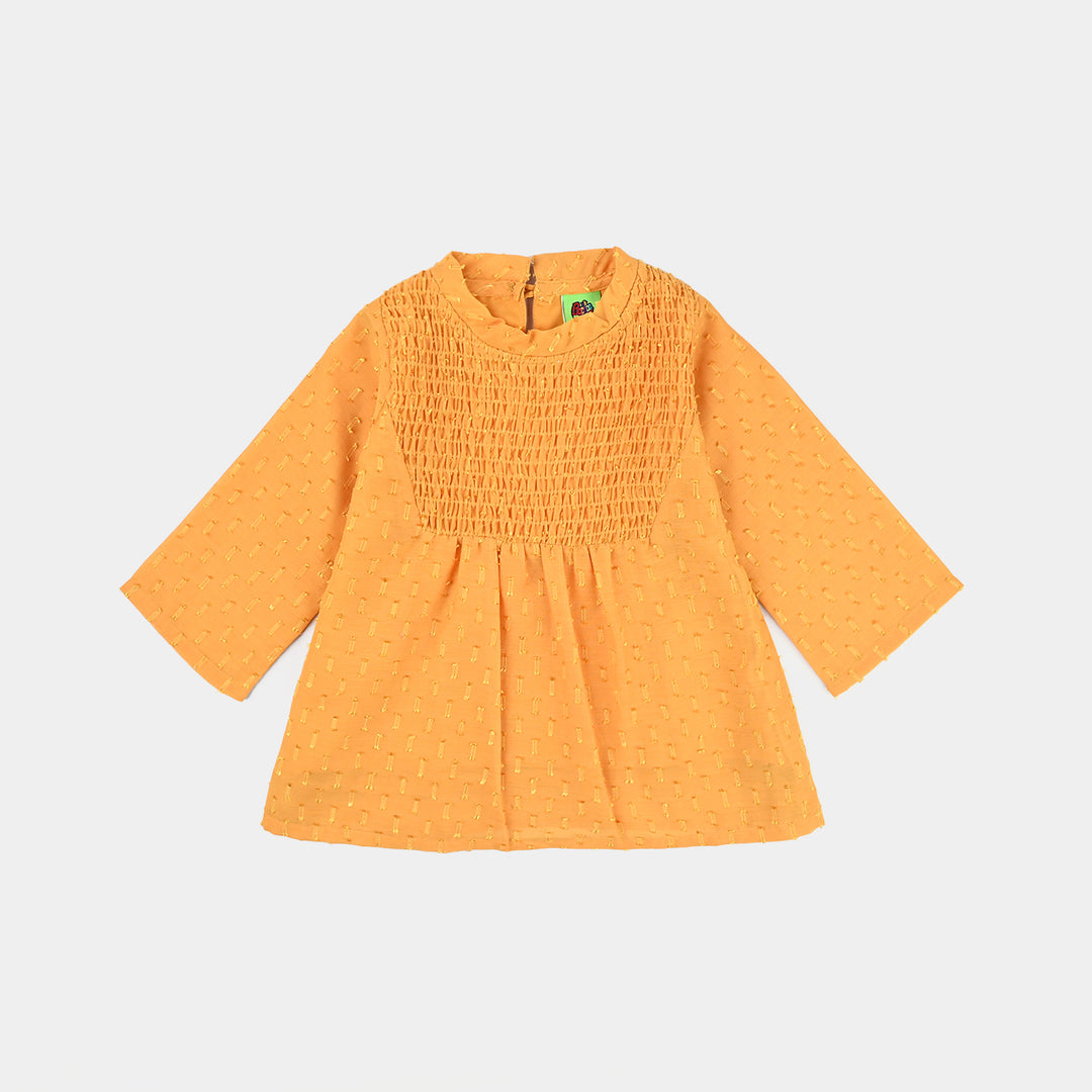 Infant Girls Poly Cotton Casual Top-Citrus