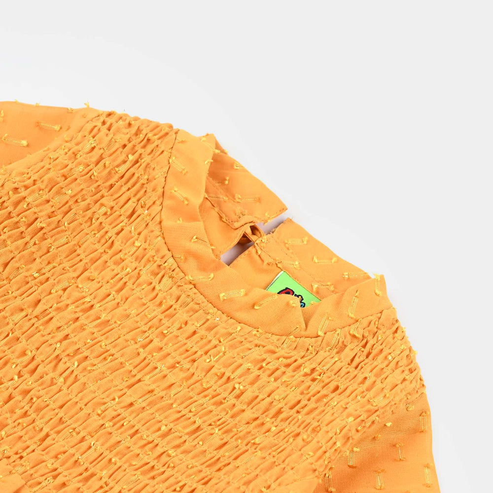 Infant Girls Poly Cotton Casual Top-Citrus