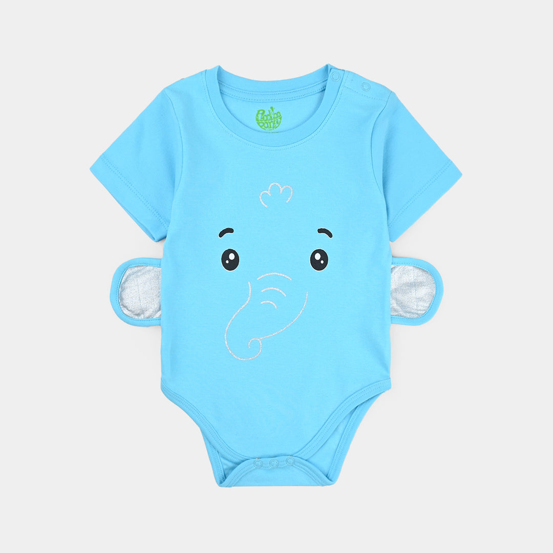 Infant Boys Cotton Interlock Knitted Romper Elephant