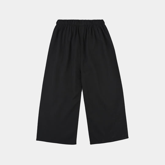 Girls Poly Cotton Culottes (Waves) - Black