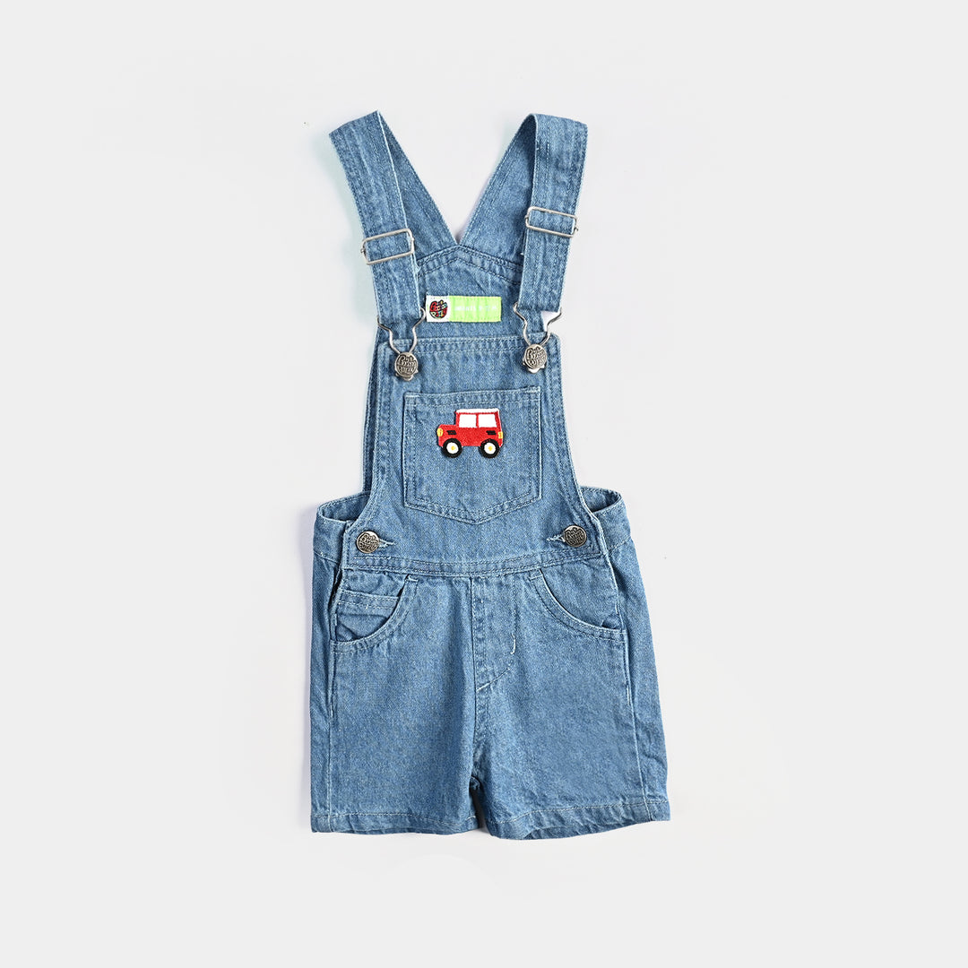 Infant Boys Denim rigid Dangri Cute Cars-LIGHT BLUE