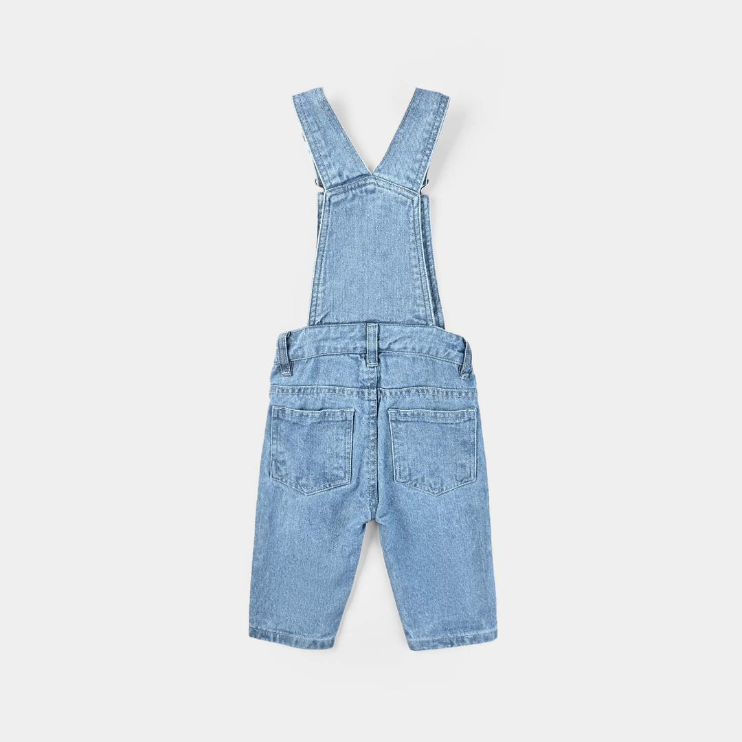 Infant Boys Denim Rigid Dangri (Dinosaur) - Mid Blue