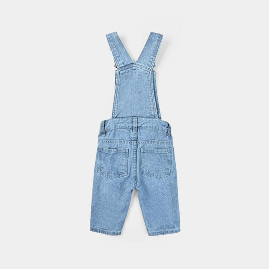 Infant Boys Denim Rigid Dangri (Dinosaur) - Mid Blue