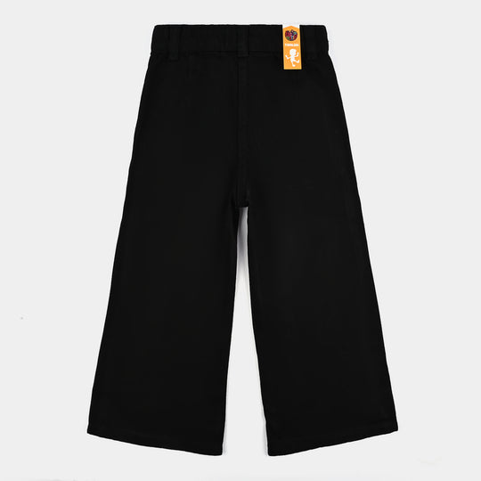 Girls Denim Stretch Pant Bow-BLACK