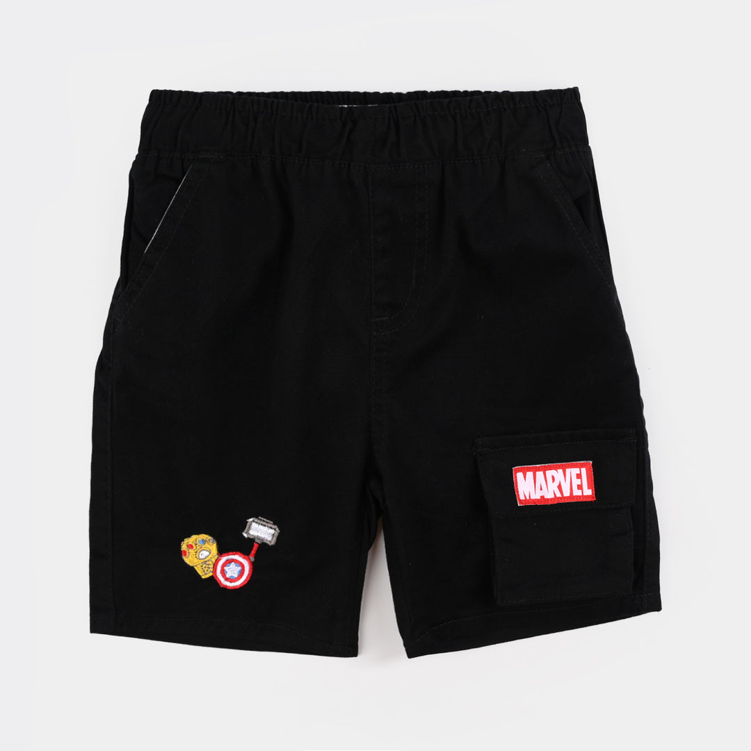 Boys Cotton Twill Short-BLACK