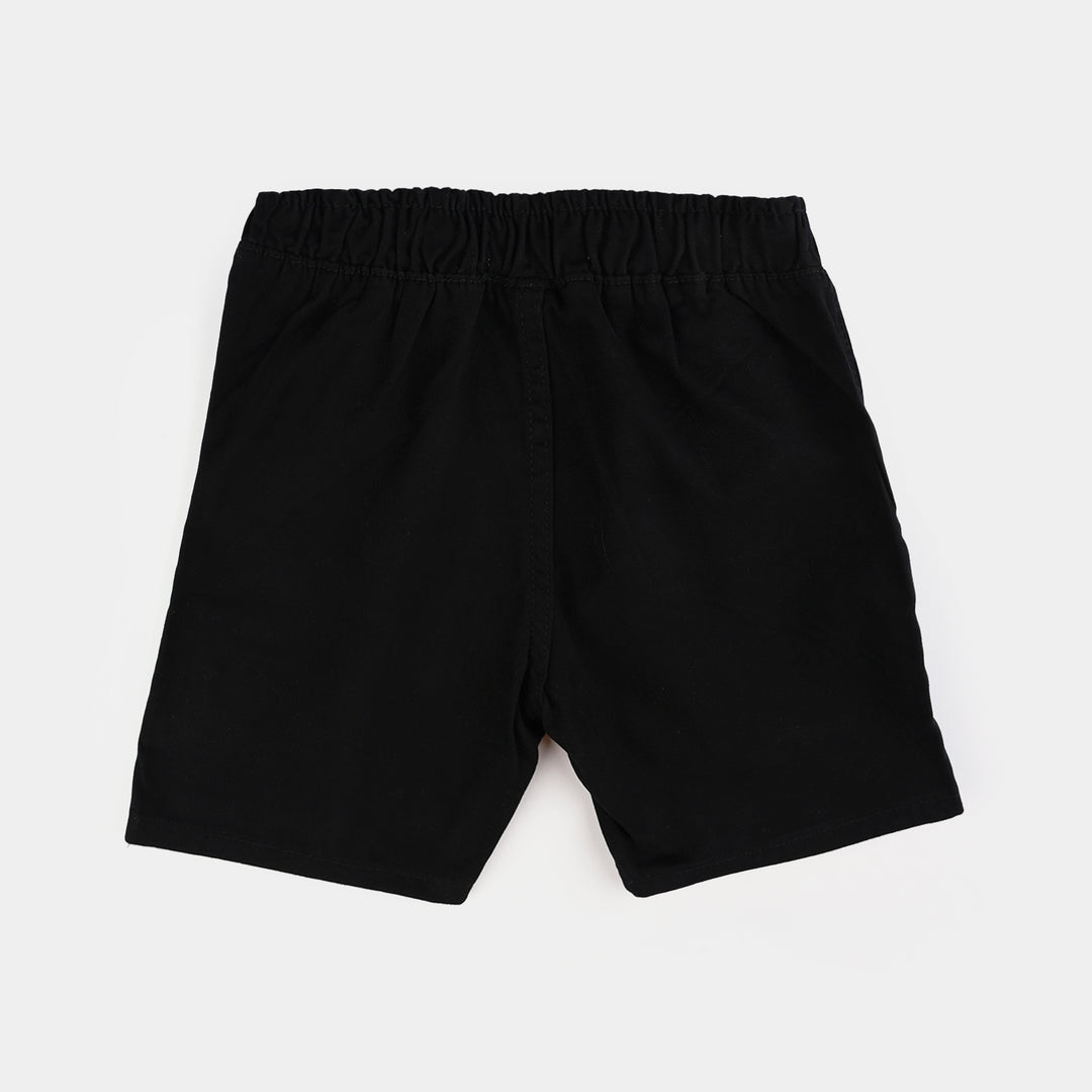 Boys Cotton Twill Short-BLACK