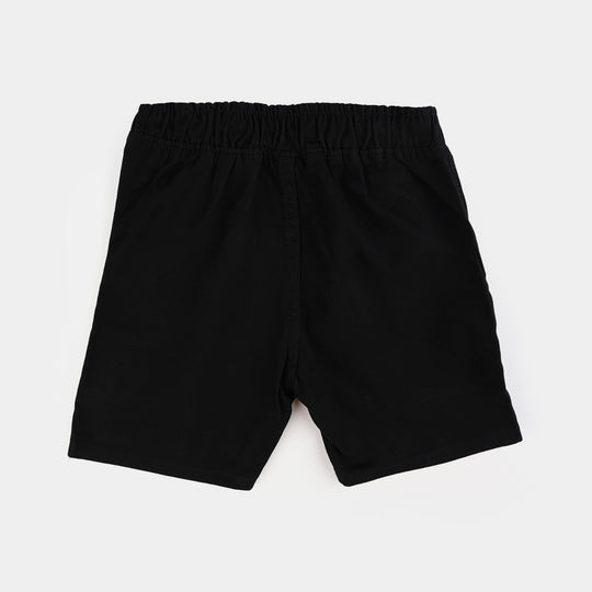 Boys Cotton Twill Short-BLACK