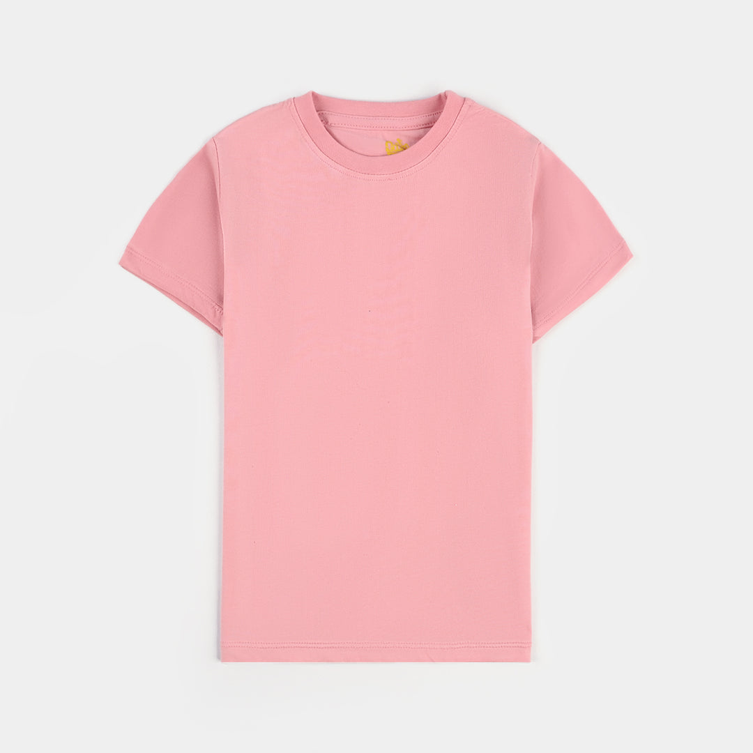 Girls Lycra Jersey Basic T-Shirt - Candy Pink