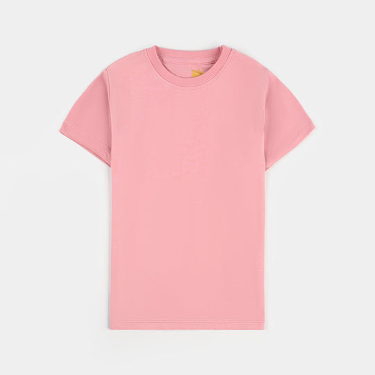Girls Lycra Jersey Basic T-Shirt - Candy Pink