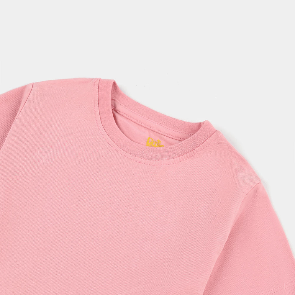 Girls Lycra Jersey Basic T-Shirt - Candy Pink