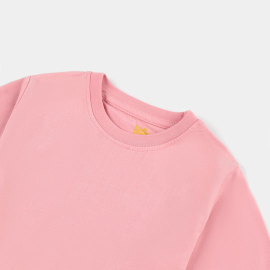 Girls Lycra Jersey Basic T-Shirt - Candy Pink