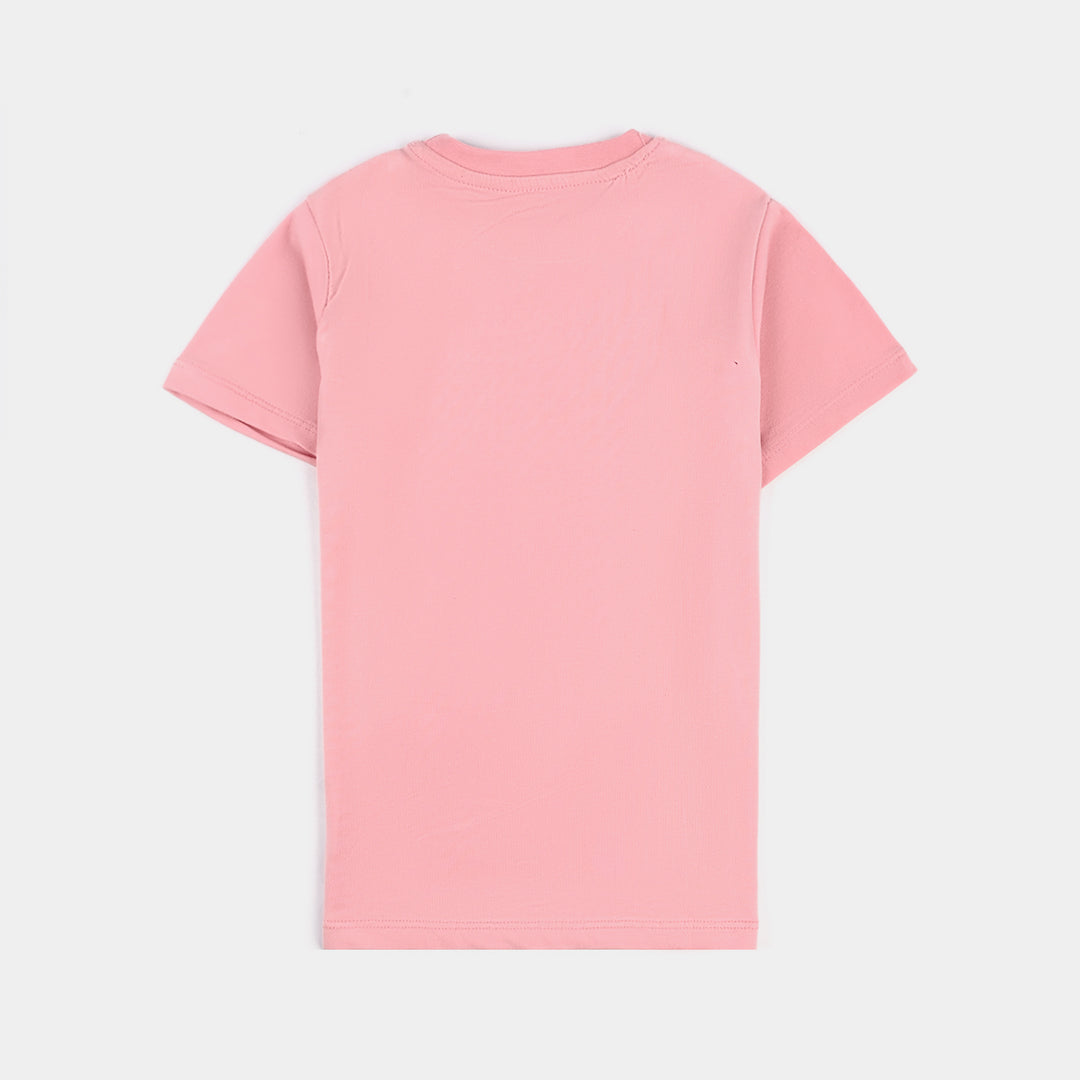 Girls Lycra Jersey Basic T-Shirt - Candy Pink