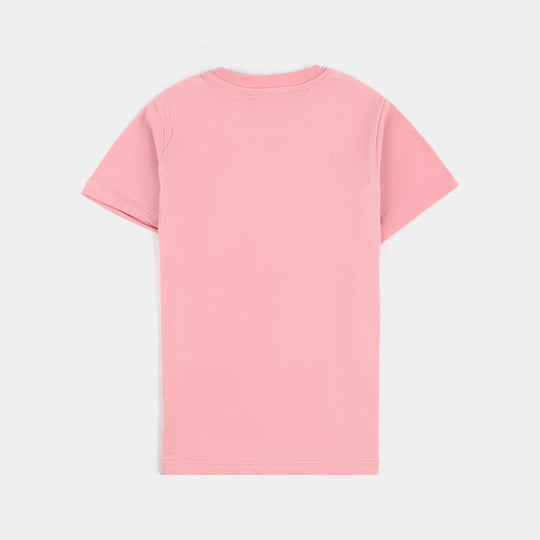 Girls Lycra Jersey Basic T-Shirt - Candy Pink