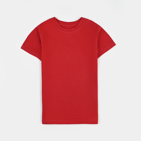 Girls Lycra Jersey T-Shirt (Basic) - Red