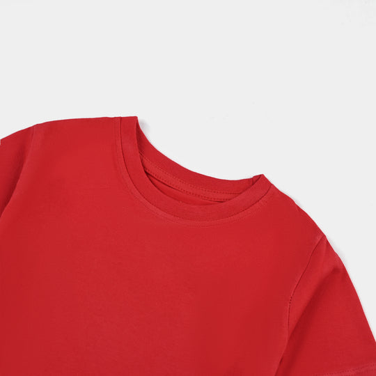 Girls Lycra Jersey T-Shirt (Basic) - Red