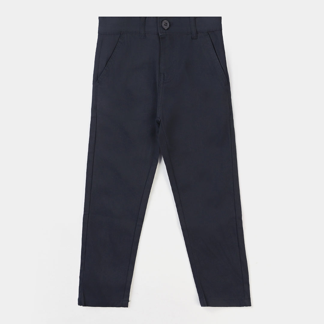 Boys Cotton Basic Pants - True Navy