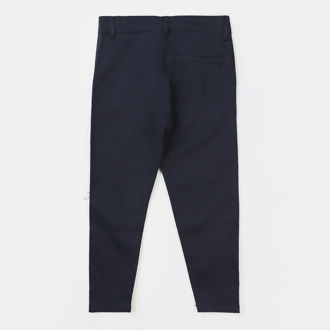 Boys Cotton Basic Pants - True Navy