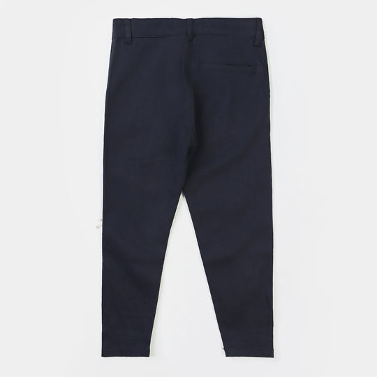 Boys Cotton Basic Pants - True Navy
