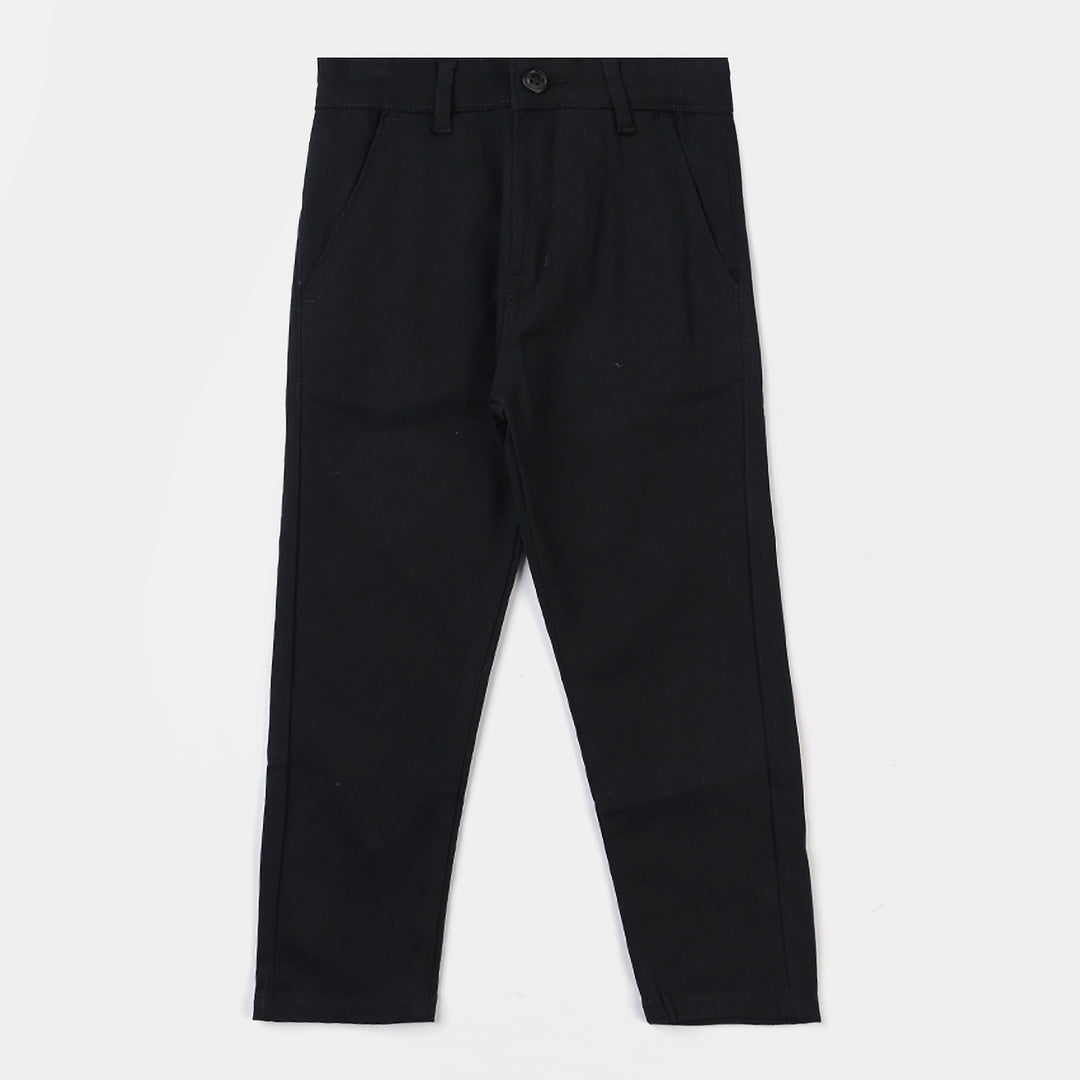 Boys Cotton Basic Pants - Jet Black