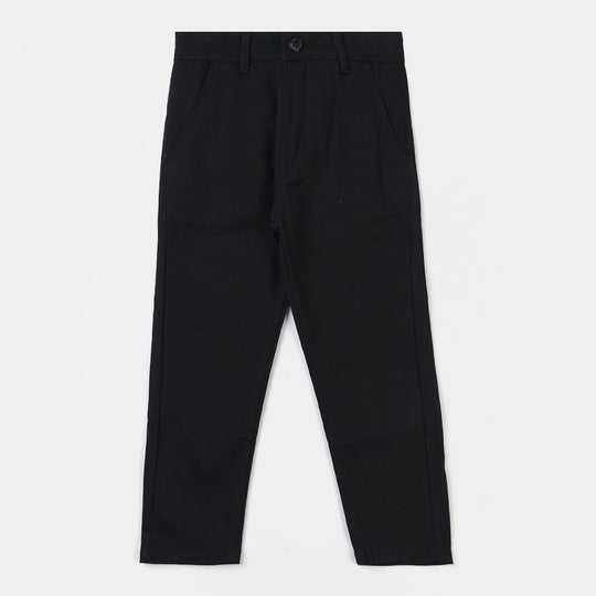 Boys Cotton Basic Pants - Jet Black